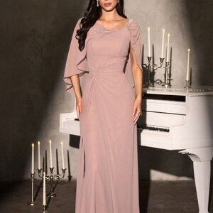 NEW NAVY BLUE FORMAL MOTHER OF THE BRIDE/GROOM GOWN.MAUVE PINK WEDDING GUEST GOW